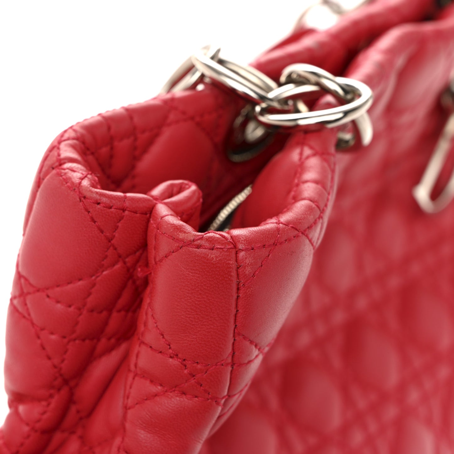 Lambskin Cannage Large Dior Soft Shopping Tote Fuchsia