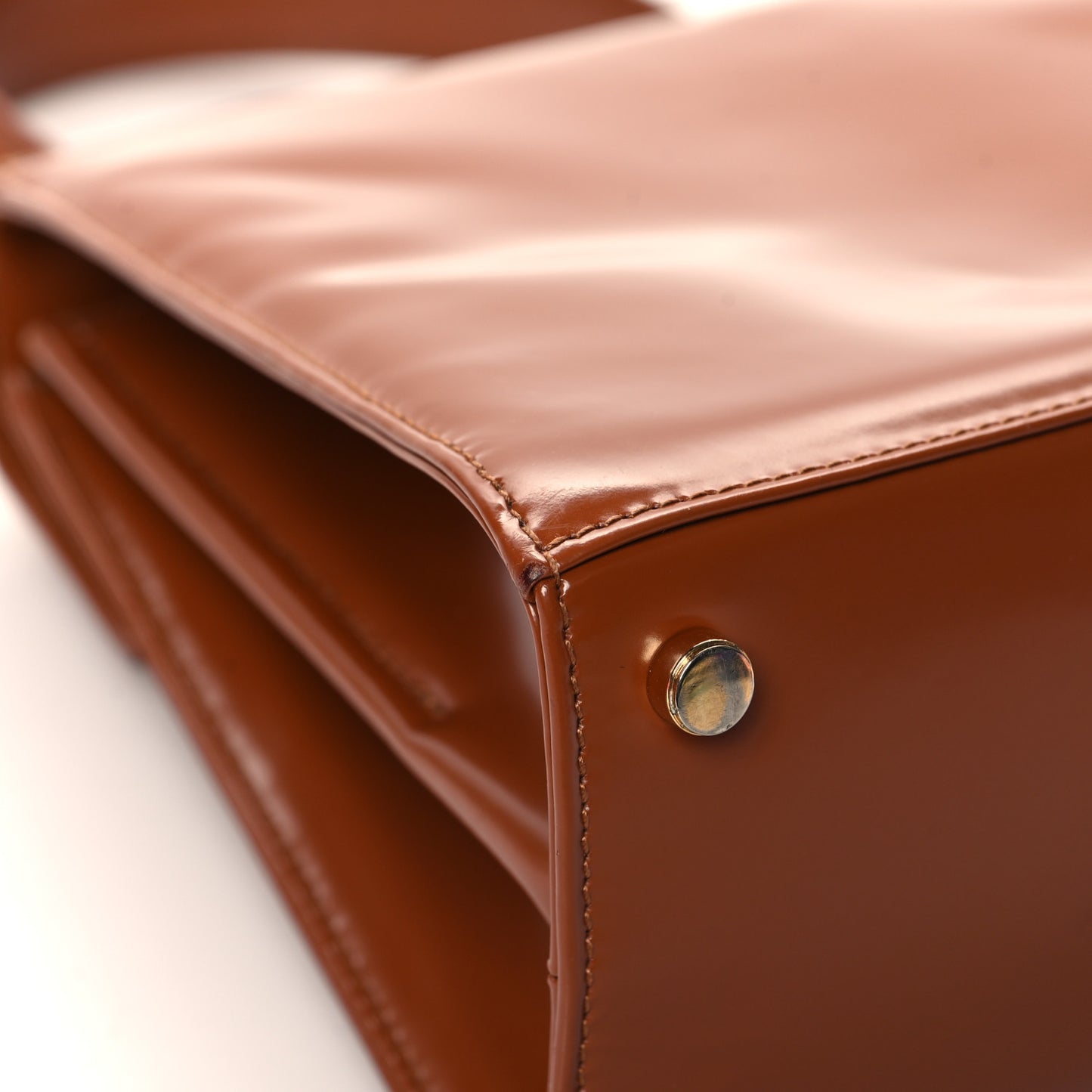 Brushed Off Calfskin Small Iconic Top Handle Cuoio