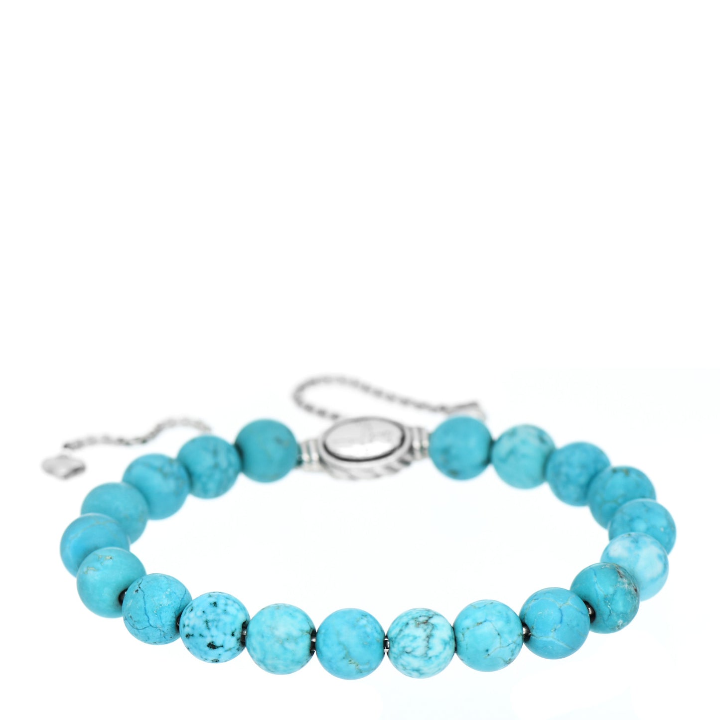 Sterling Silver Turquoise 8mm Spiritual Beads Adjustable Bracelet
