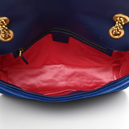 Gucci Velvet Matelasse Medium GG Marmont Shoulder Bag Cobalt Blue 5 of 11