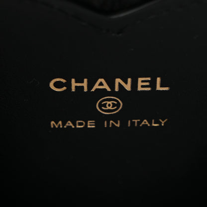 Chanel Patent Quilted Heart Zipped Coin Purse Black 6 of 8