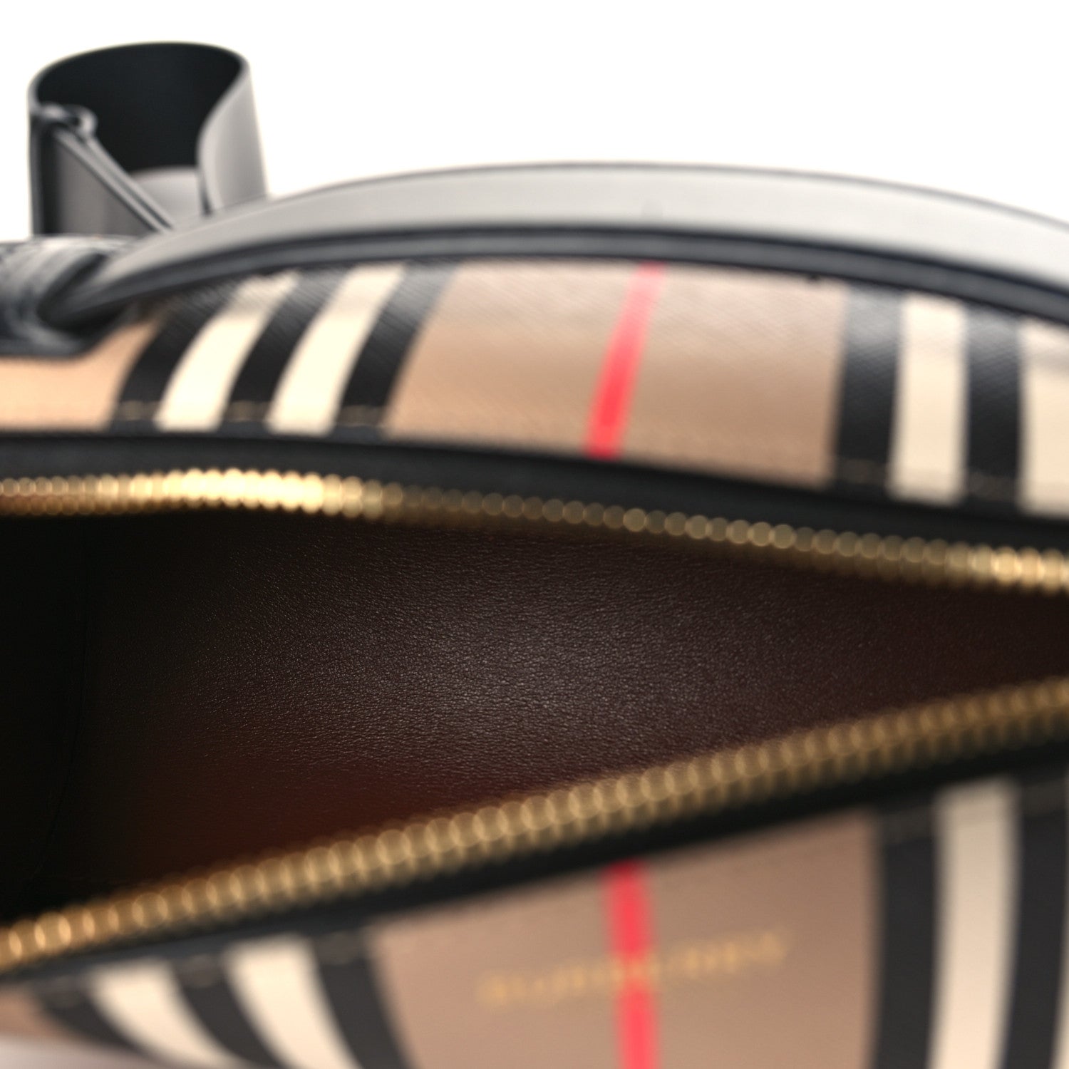 Burberry E-Canvas Calfskin Stripe Icon Barrel Bag Archive Beige 5 of 9