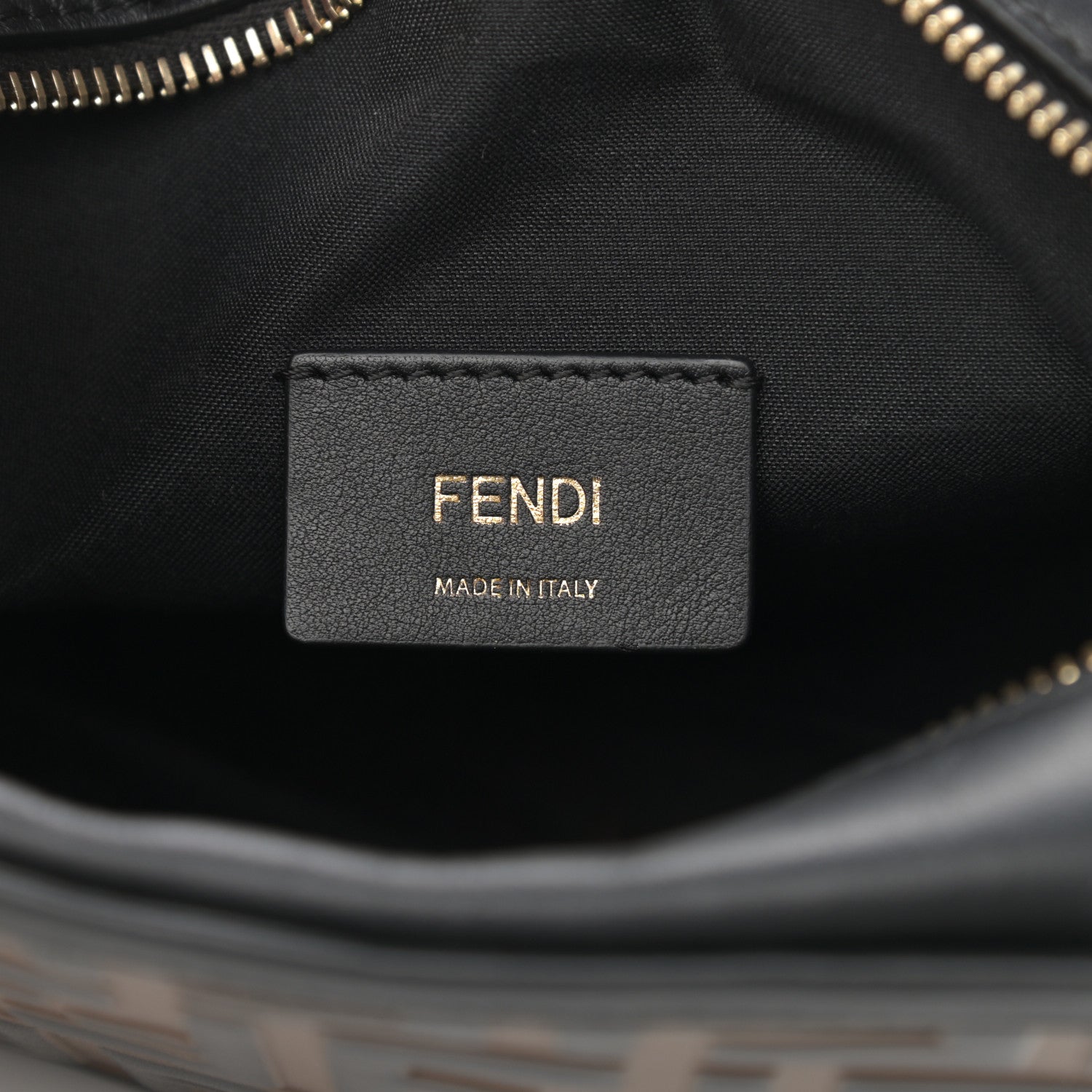 Fendi Vitello Century Bi-Color FF 1974 Embossed Mini Camera Case Maya Black 6 of 17