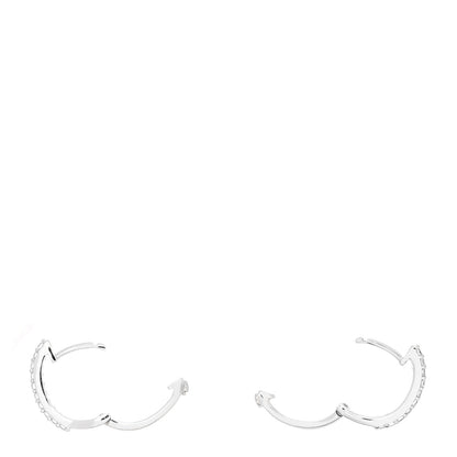 Roberto Coin 18K White Gold Diamond Small Horseshoe Hoop Earrings 3 of 4