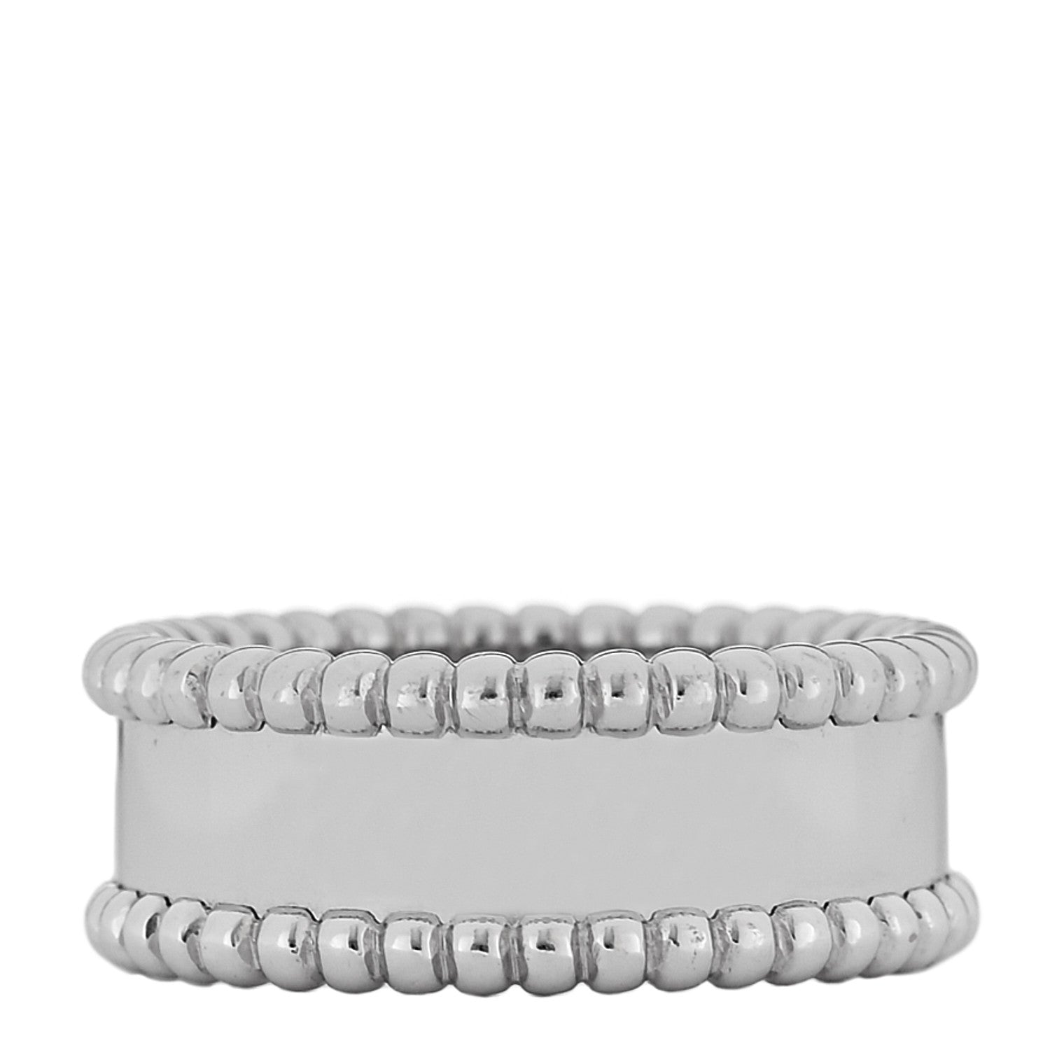 Van Cleef & Arpels 18K White Gold Perlee Signature Ring 53 6.25 3 of 5