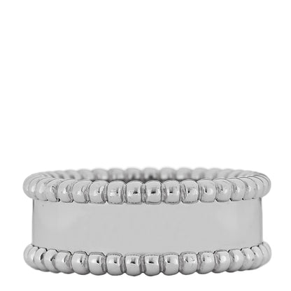 Van Cleef & Arpels 18K White Gold Perlee Signature Ring 53 6.25 3 of 5