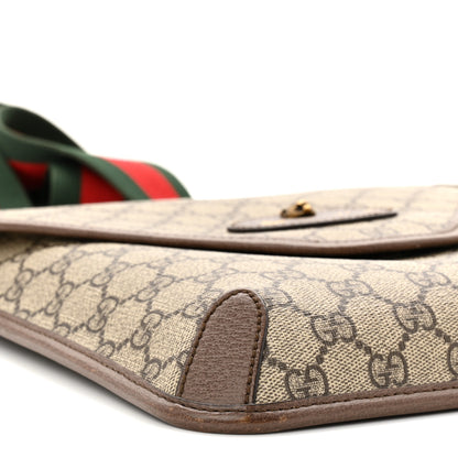 Gucci GG Supreme Monogram Web Medium Neo Vintage Flap Messenger Bag Beige New Acero 8 of 9