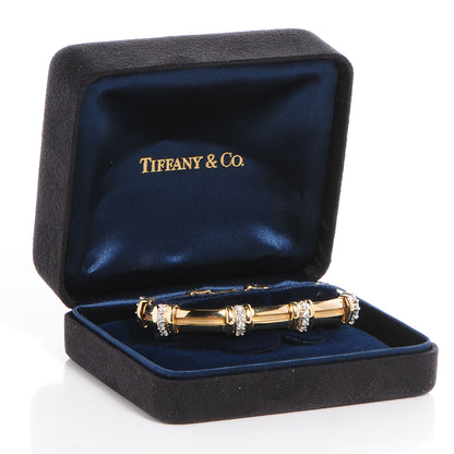 Tiffany 18K Yellow Gold Platinum Diamond Atlas Bracelet 4 of 5