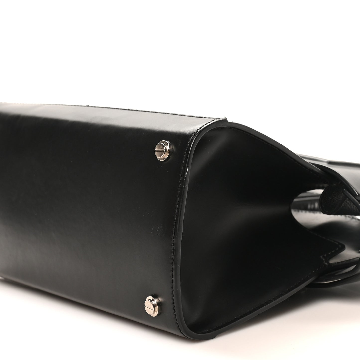 Smooth Calfskin Mini Horizon Satchel Black