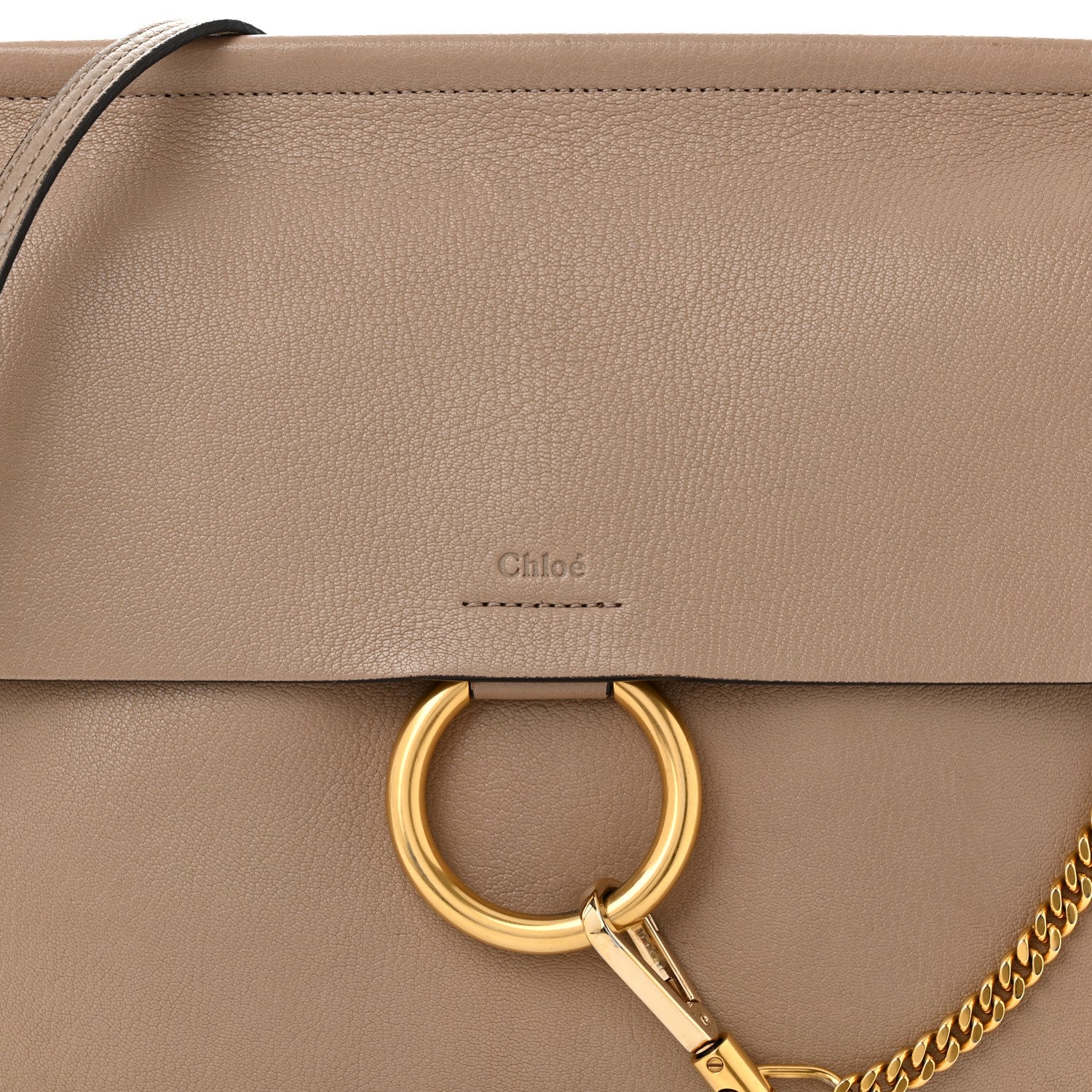 Chloe Calfskin Suede Medium Faye Shoulder Bag Motty Grey 9 of 12