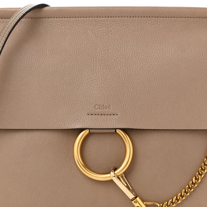 Chloe Calfskin Suede Medium Faye Shoulder Bag Motty Grey 9 of 12