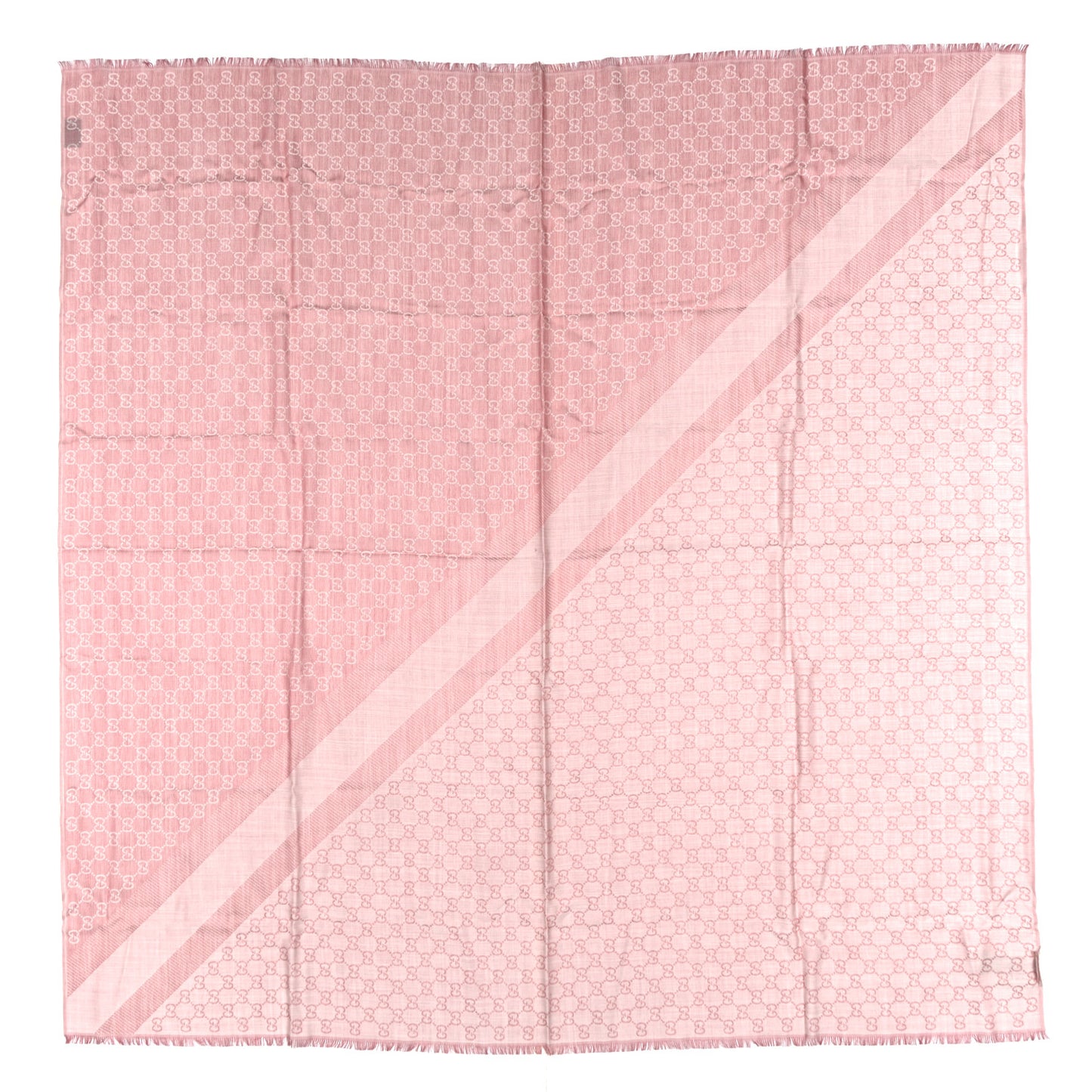 Wool Silk GG Monogram GGNat Scarf Rose Ivory