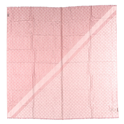 Gucci Wool Silk GG Monogram GGNat Scarf Rose Ivory 1 of 3