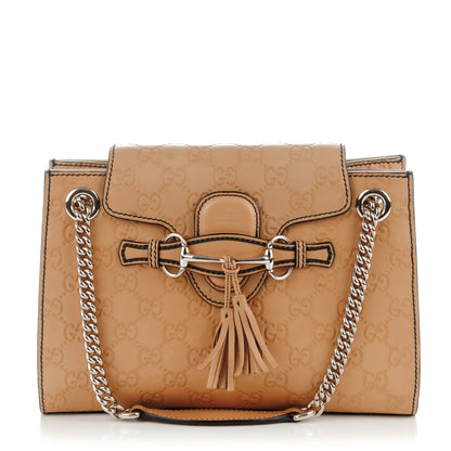 Gucci Guccissima Small Emily Chain Shoulder Bag Camelia 1 of 7