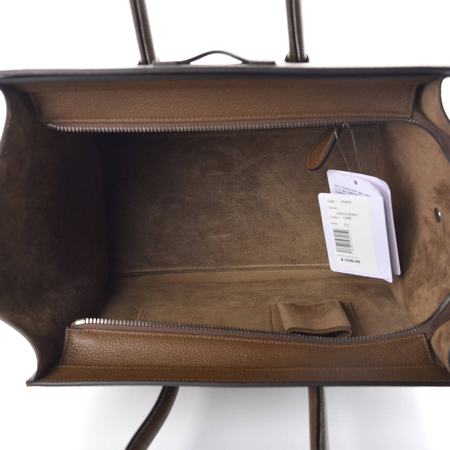 Drummed Calfskin Mini Luggage Moss Green