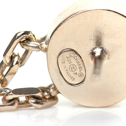 Chanel Crystal Pearl CC Drop Earrings Gold 4 of 5