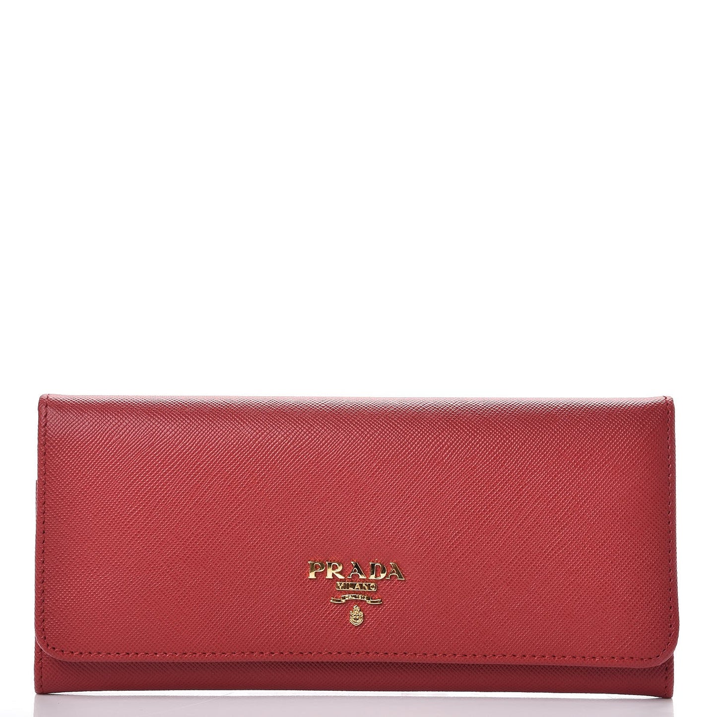 Saffiano Metal Continental Flap Wallet Fuoco