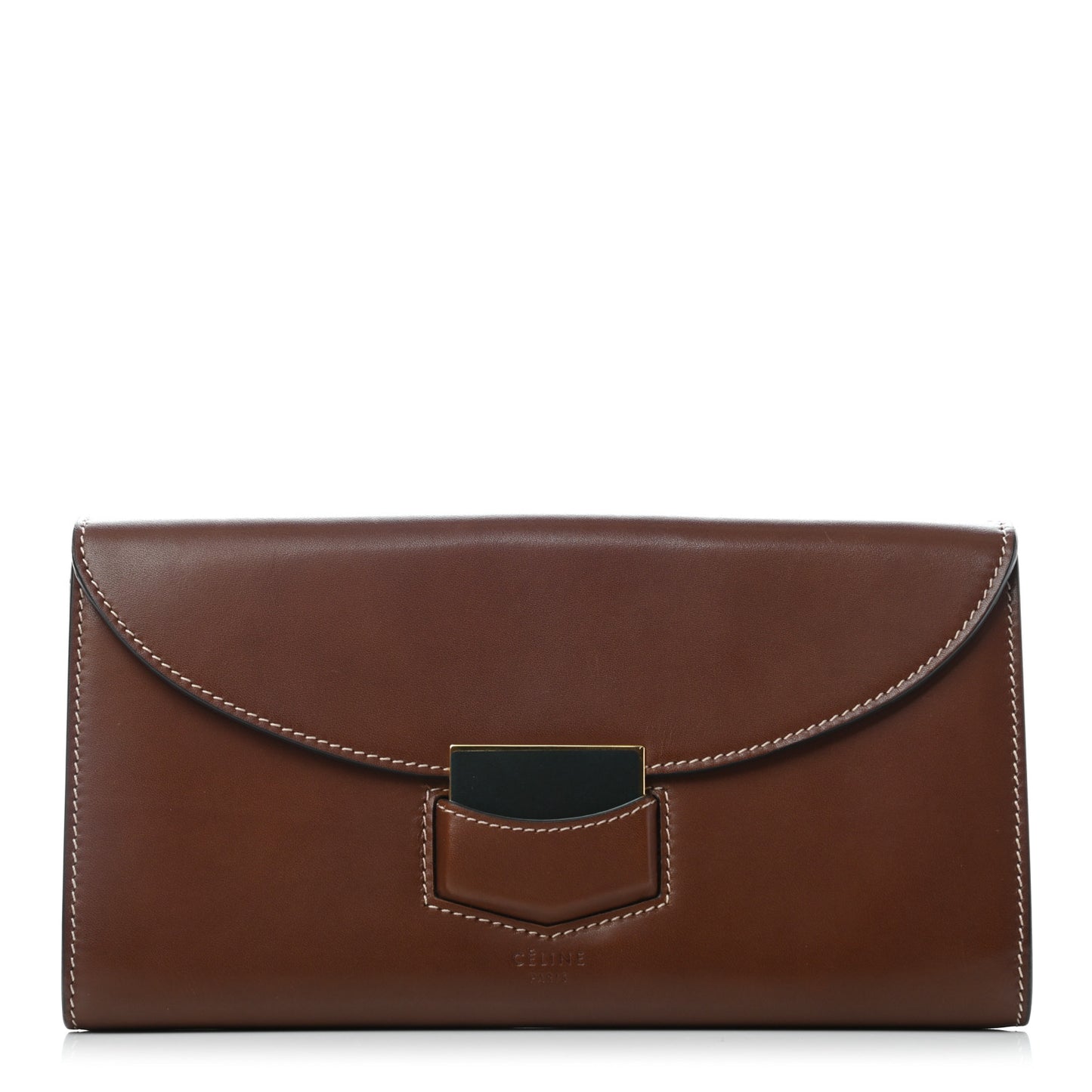 Natural Calfskin Large Trotteur Multifunction Flap Wallet Tan