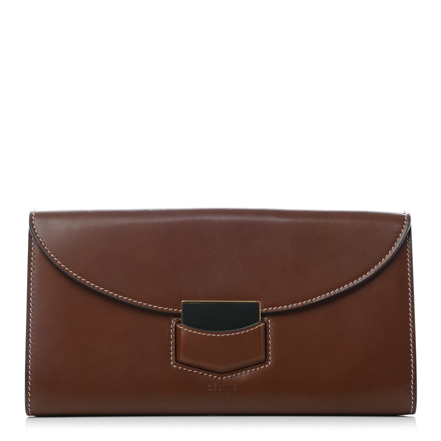 Celine Natural Calfskin Large Trotteur Multifunction Flap Wallet Tan 1 of 7