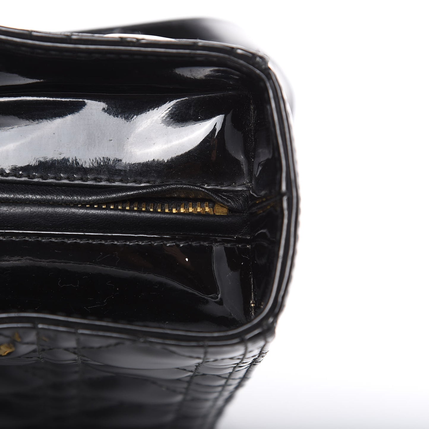 Patent Cannage Large Lady Dior Black