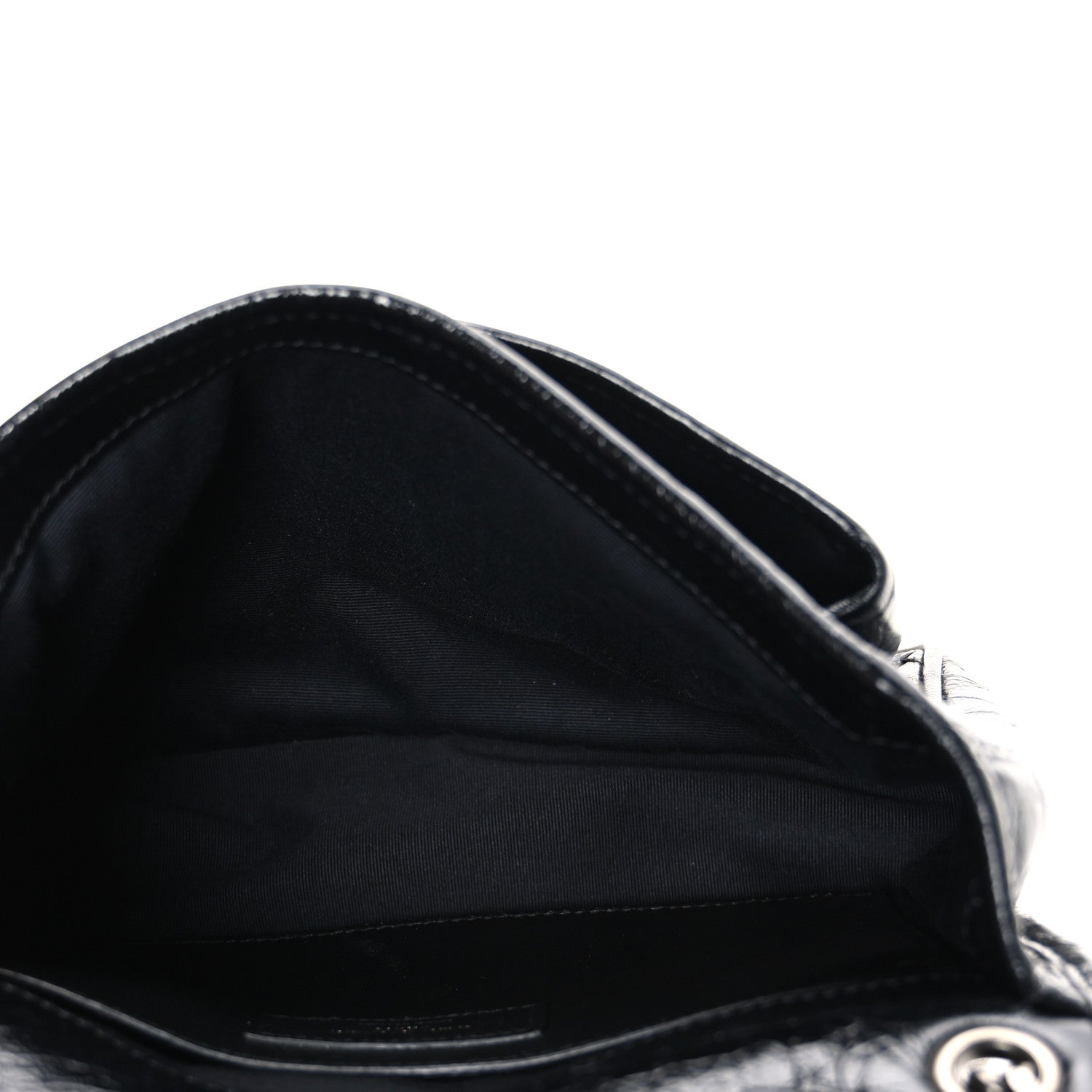 Saint Laurent Crinkled Calfskin Matelasse Monogram Baby Niki Chain Satchel Black 5 of 10