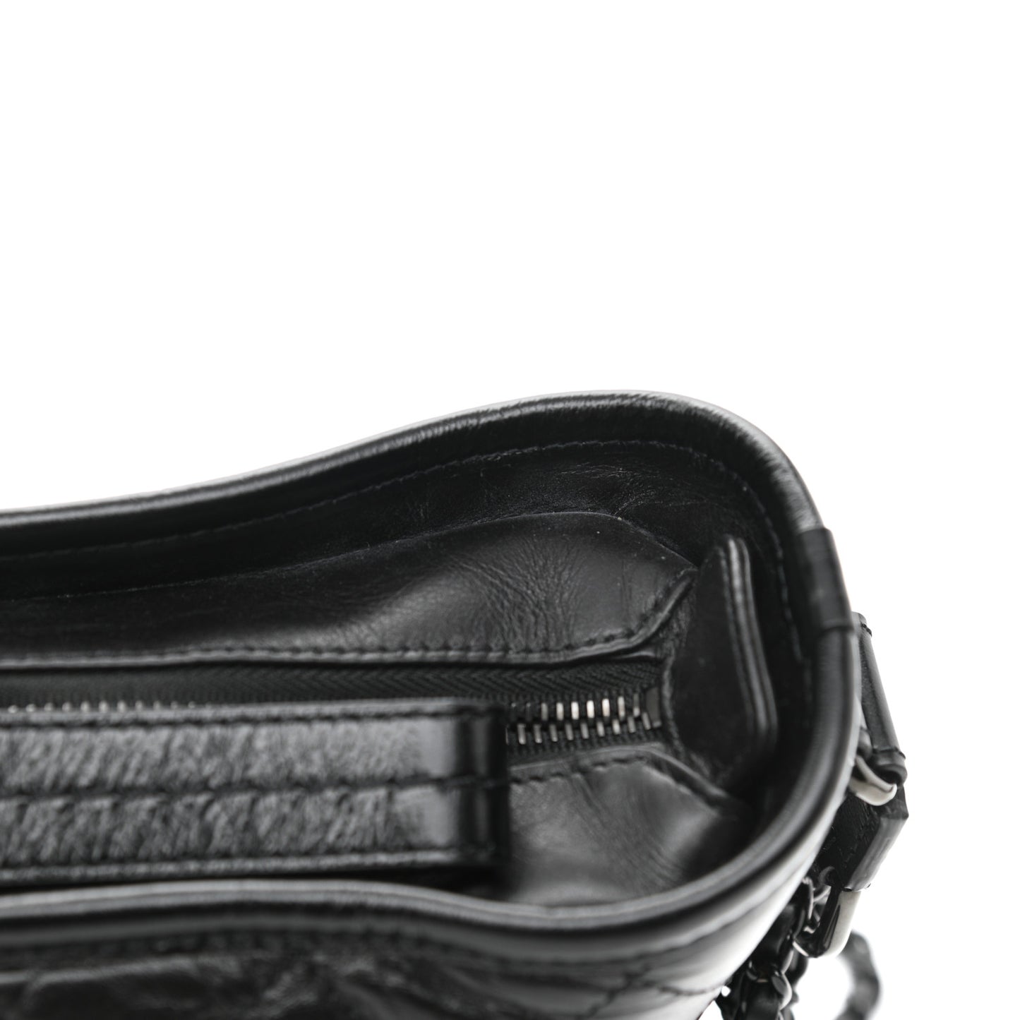 Aged Calfskin Quilted Small Gabrielle Hobo So Black