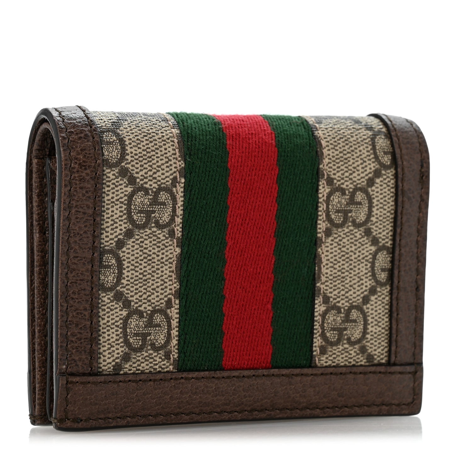 GG Supreme Monogram Web Ophidia Card Case Beige New Acero