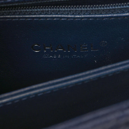 Chanel Caviar Lizard Embossed Quilted Mini Coco Handle Flap Dark Blue 6 of 10