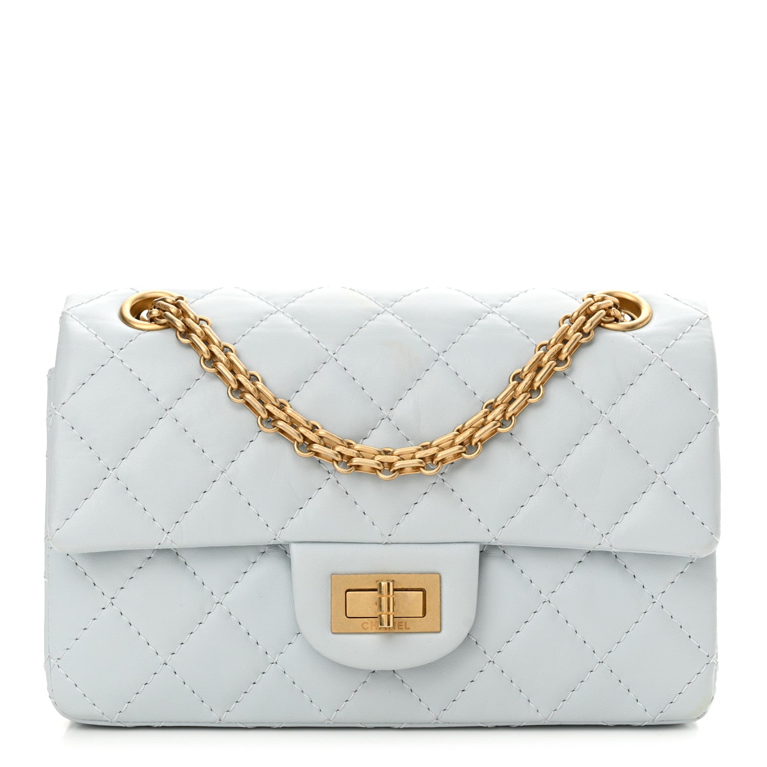 Chanel Aged Calfskin Quilted 2.55 Reissue Mini Flap Light Blue 1 of 11