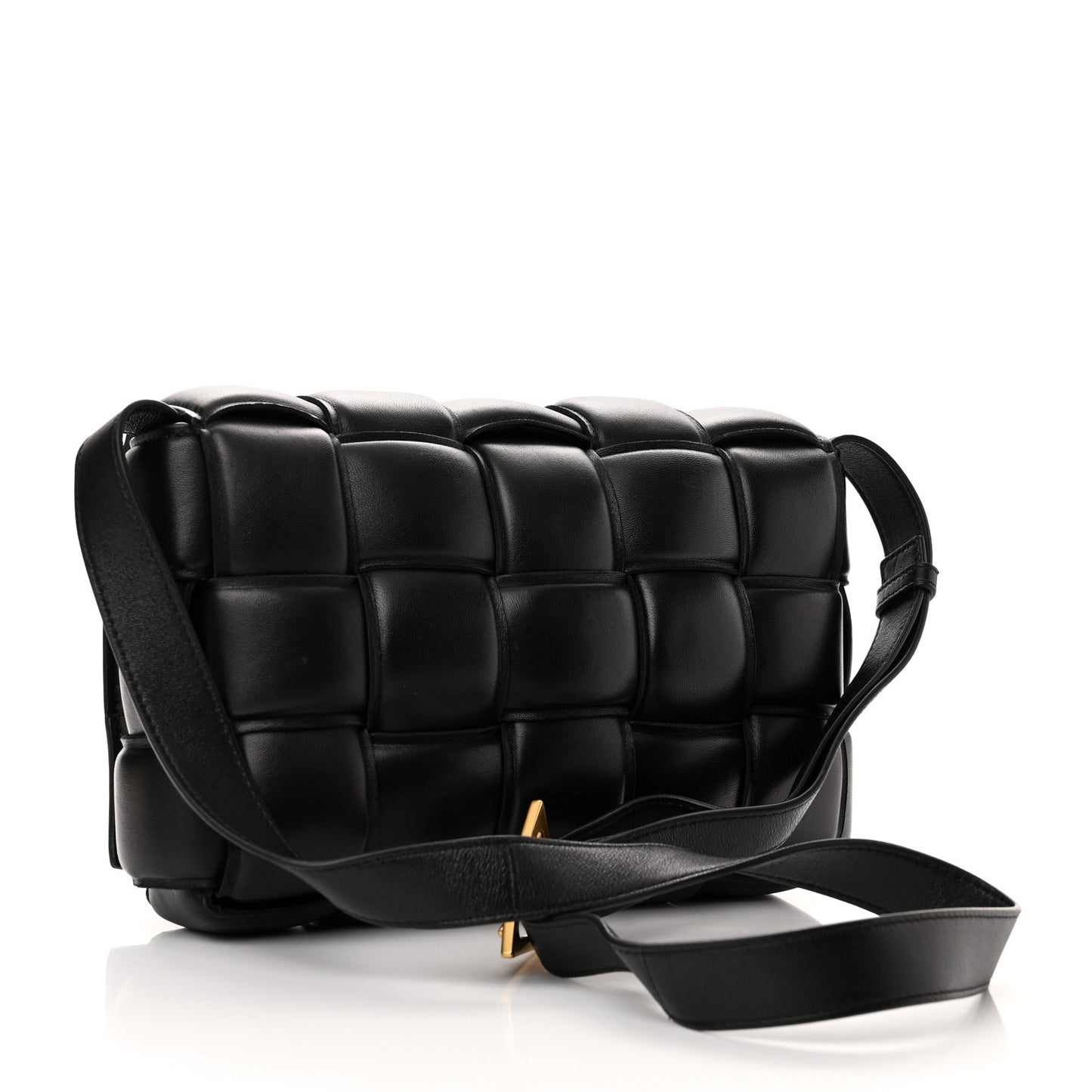 Nappa Maxi Intreccio Padded Cassette Crossbody Bag Black