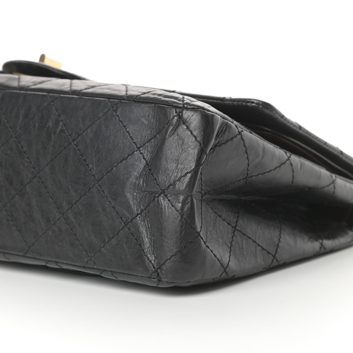 Aged Calfskin Quilted 2.55 Reissue 227 Flap Black