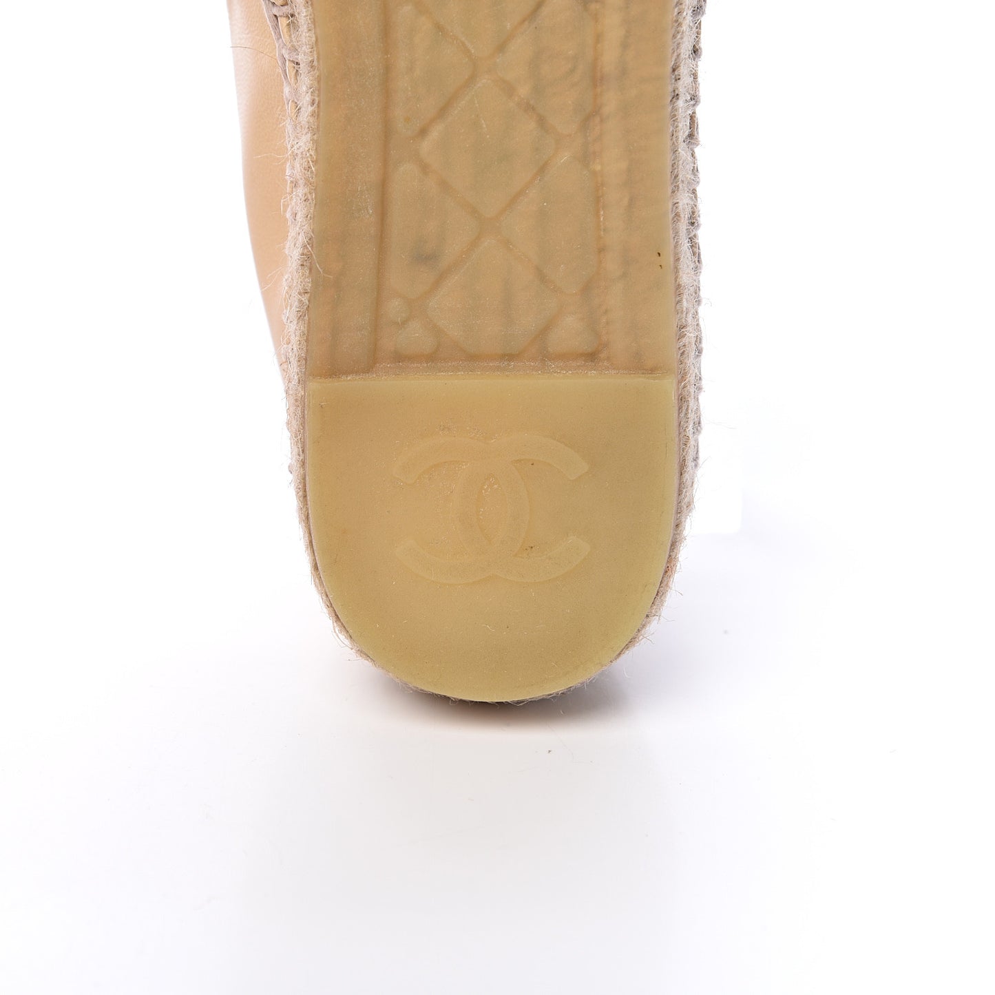 Lambskin CC Espadrilles 36 Beige Black