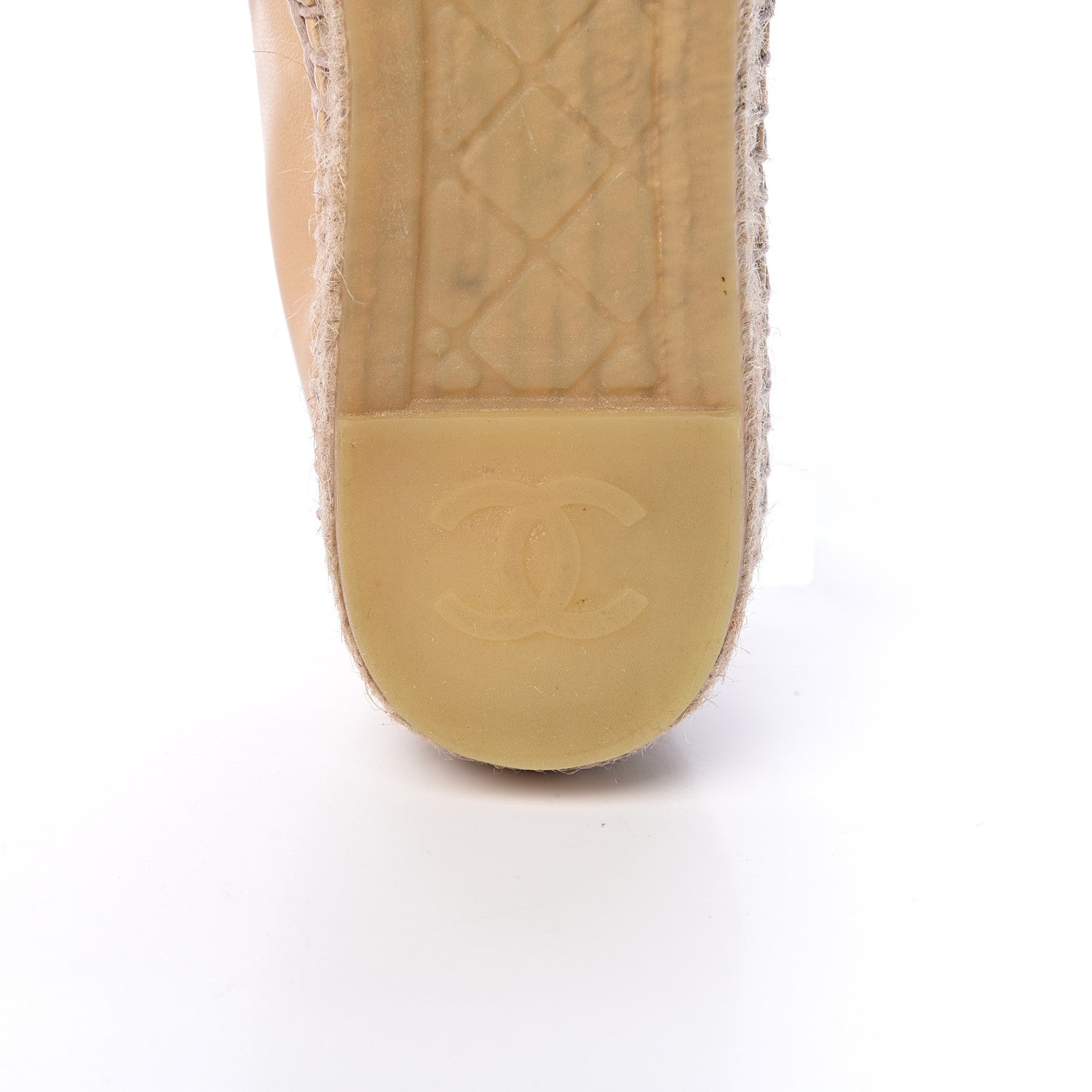 Chanel Lambskin CC Espadrilles 36 Beige Black 8 of 10