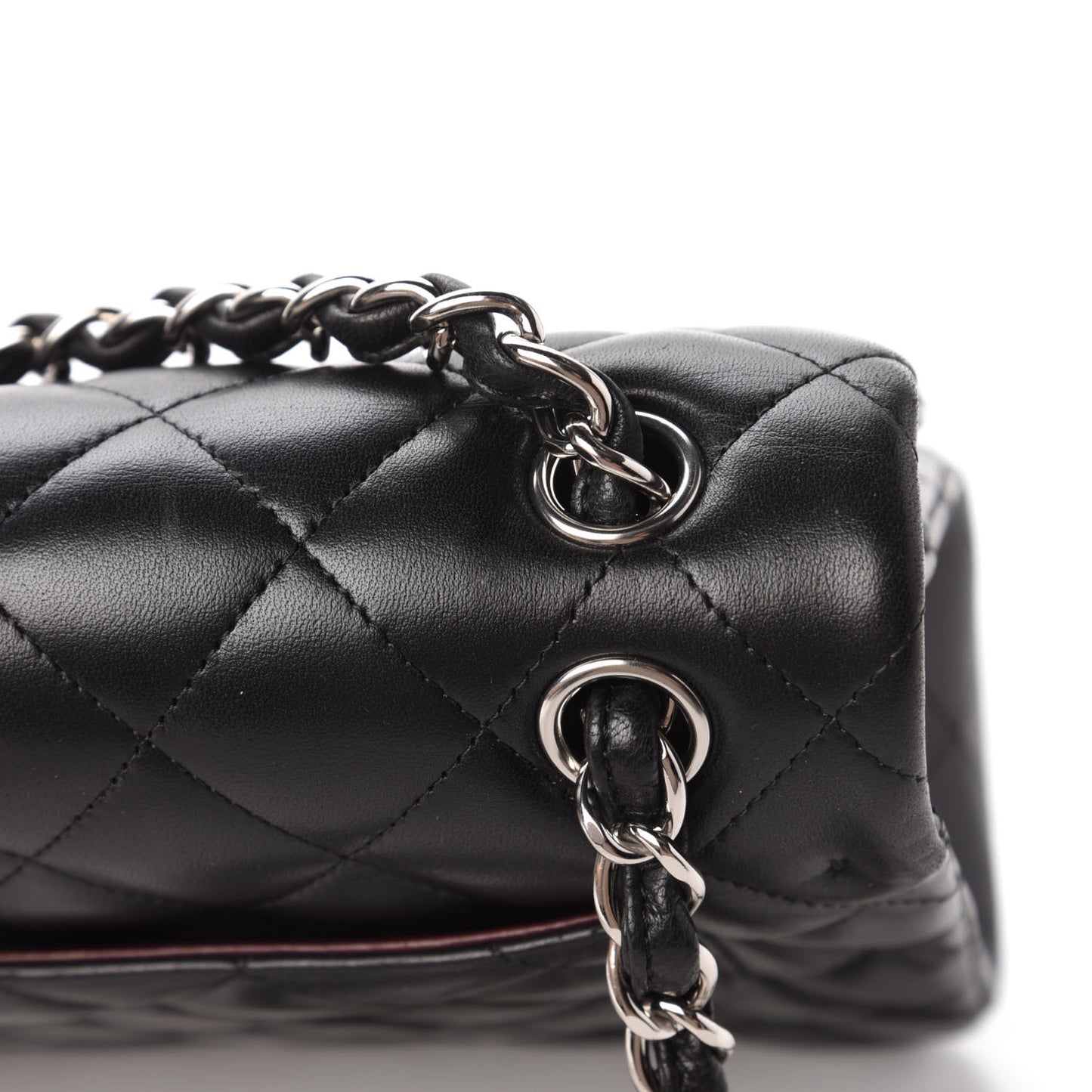 Lambskin Quilted Jumbo Double Flap Black