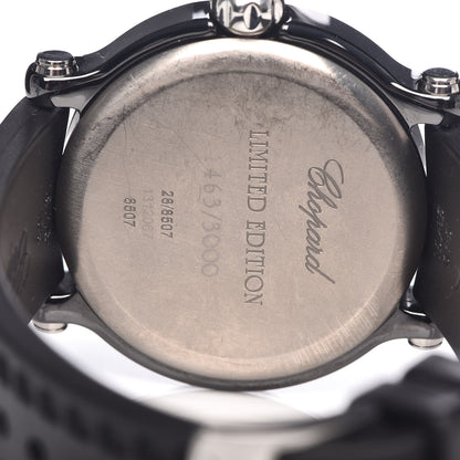 Chopard Stainless Steel Ceramic Rubber 3 Diamond 38mm Happy Sport Quartz Watch Black 5 of 7