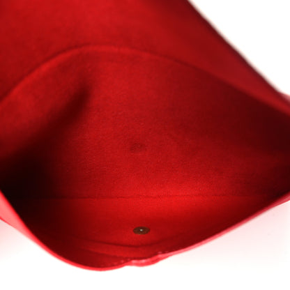 Louis Vuitton Calfskin Envelope Pouch Red 5 of 8