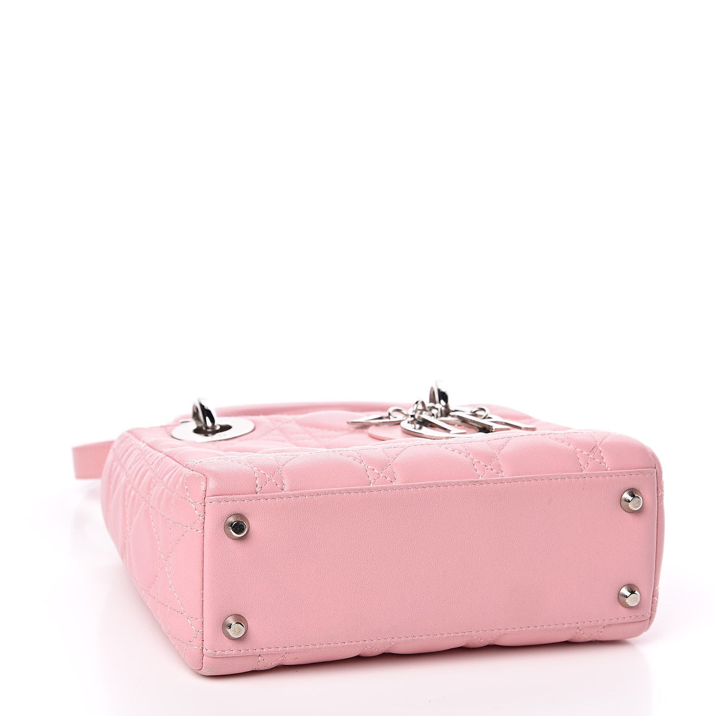 Lambskin Cannage Mini Lady Dior Rose Clair