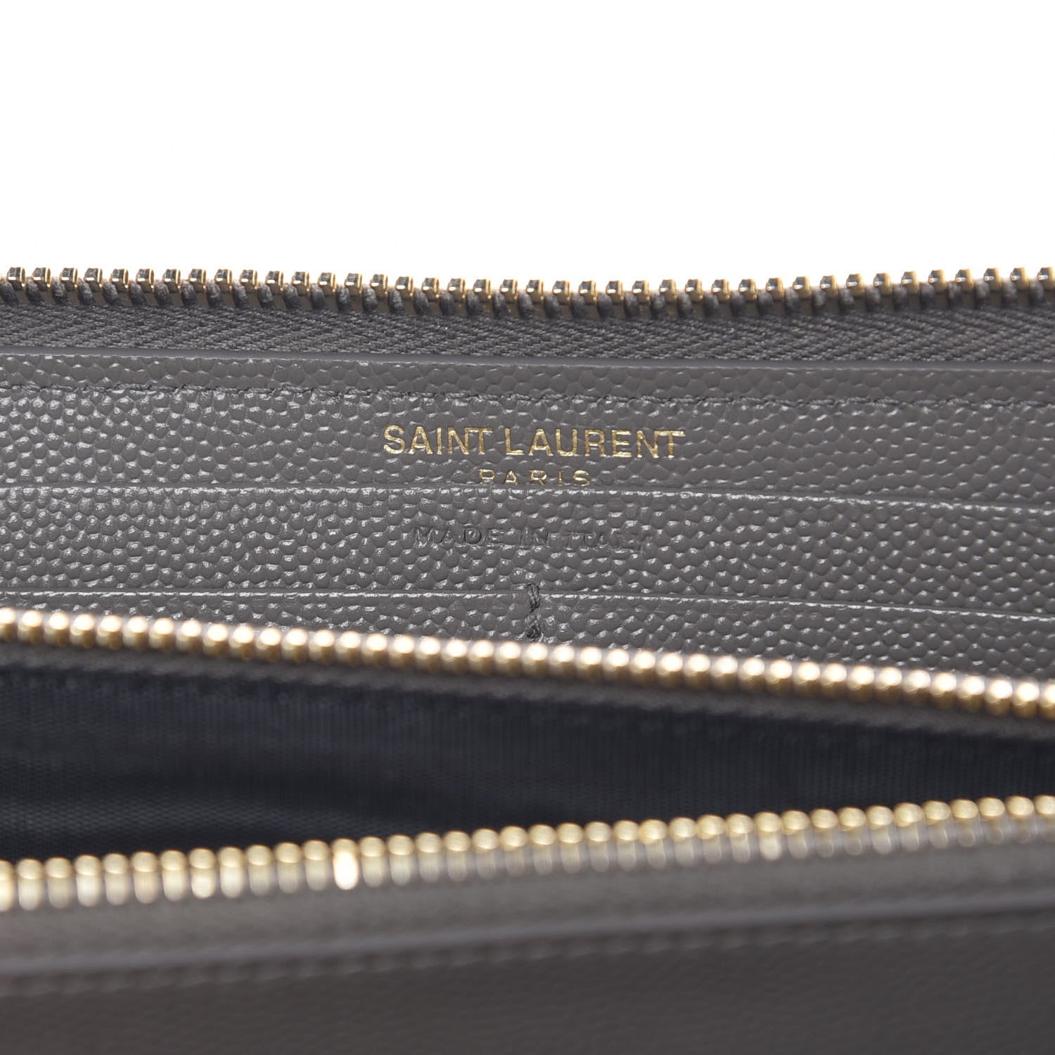 Saint Laurent Grain De Poudre Matelasse Chevron Monogram Zip Around Wallet Dark Anthracite 6 of 11