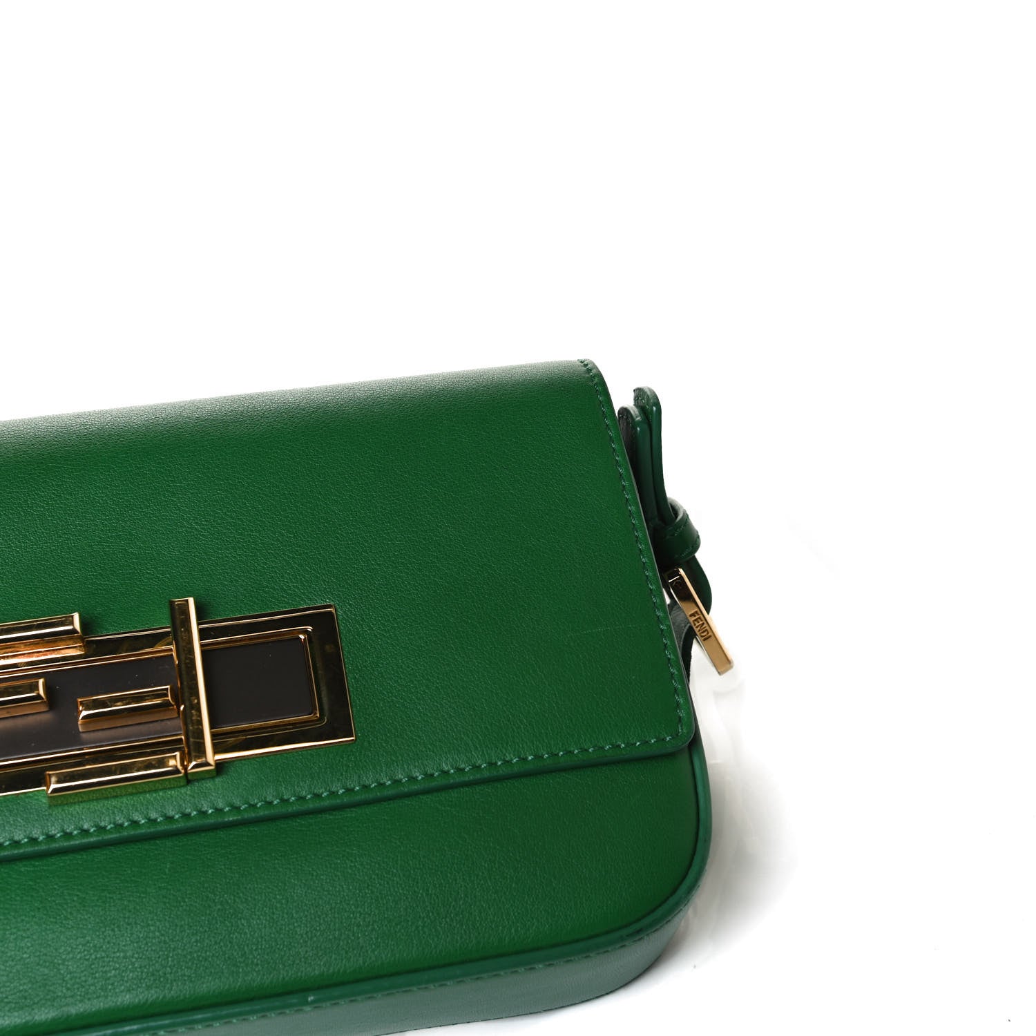 Fendi Vitello Dolce Shiny Nappa 3Baguette Shoulder Bag Green 9 of 18
