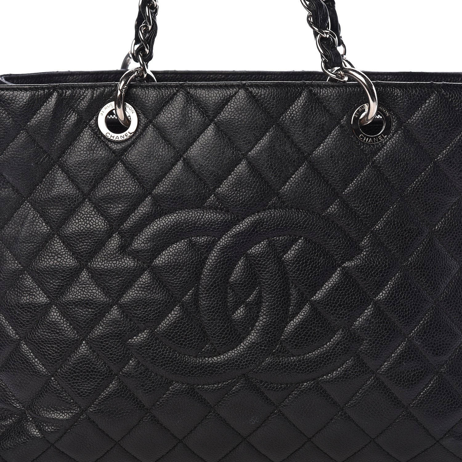 Chanel Caviar Quilted Grand Shopping Tote GST Black 8 of 14