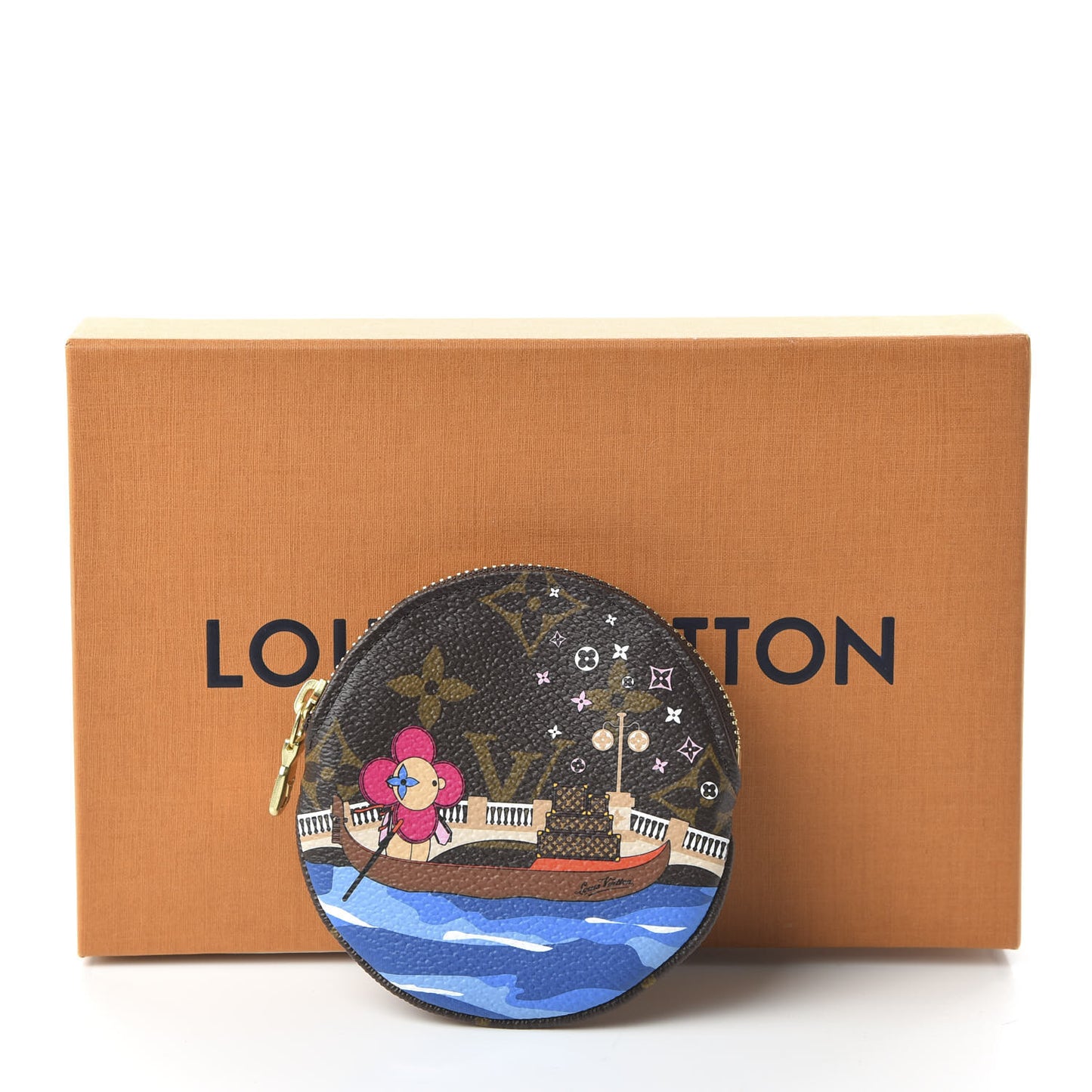 Monogram 2019 Christmas Animation Round Coin Purse Blue