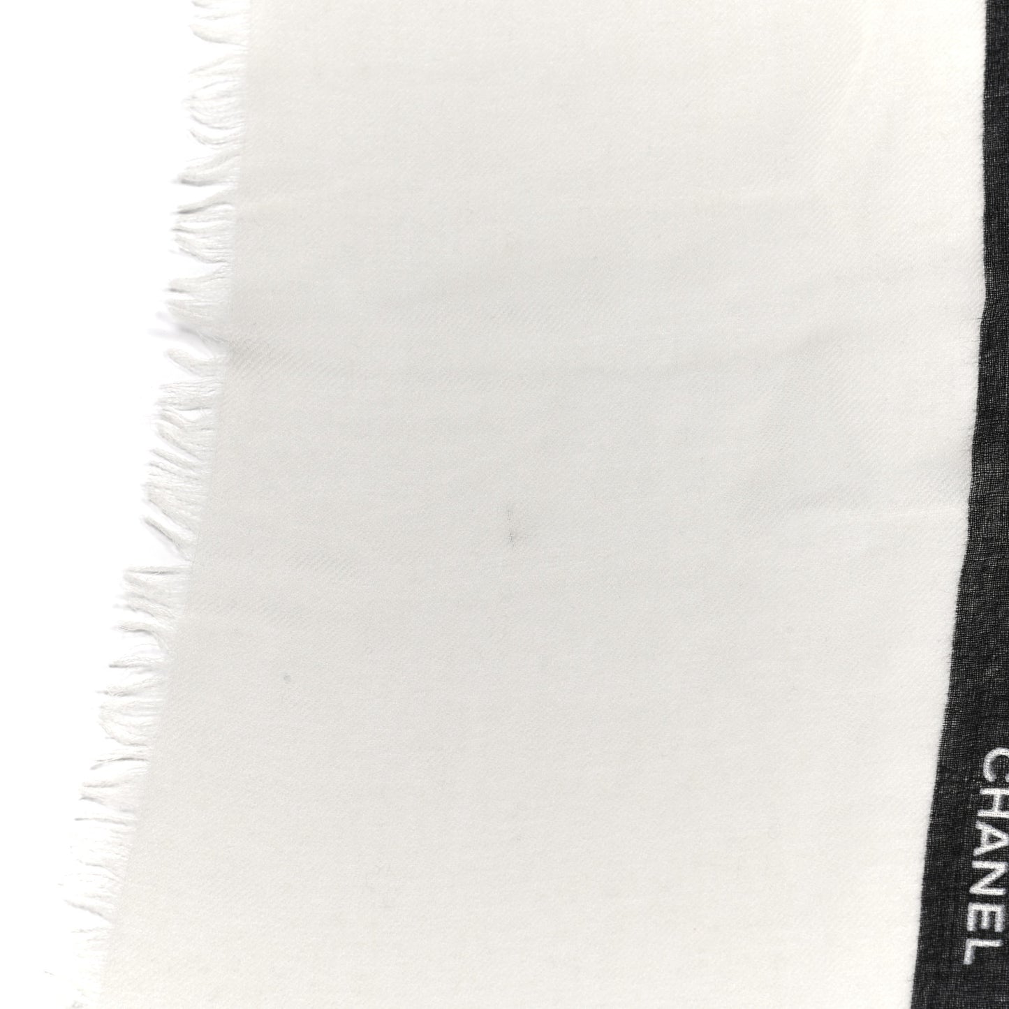 Cashmere Logo Ribbon Stole Ivory