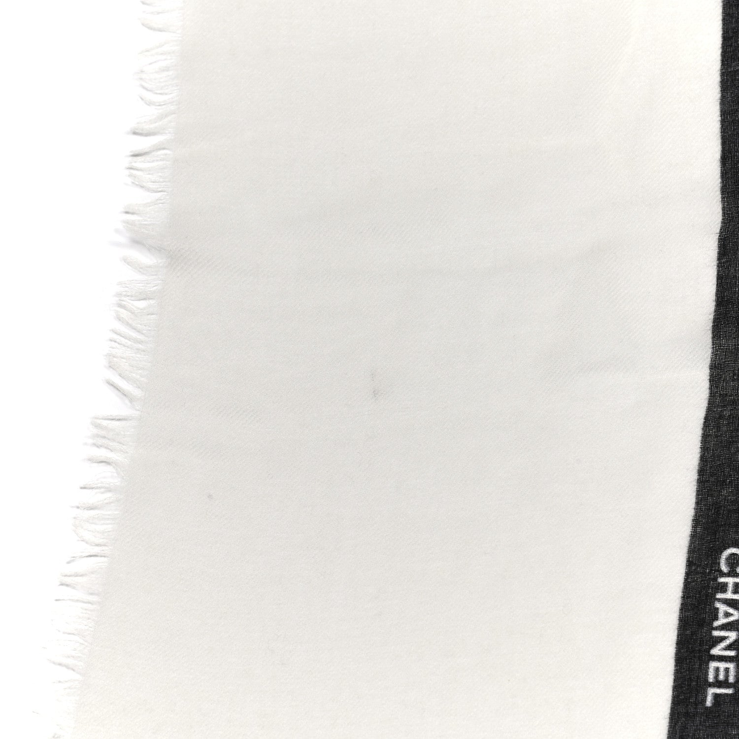 Chanel Cashmere Logo Ribbon Stole Ivory 4 of 5