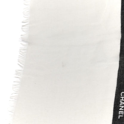 Chanel Cashmere Logo Ribbon Stole Ivory 4 of 5