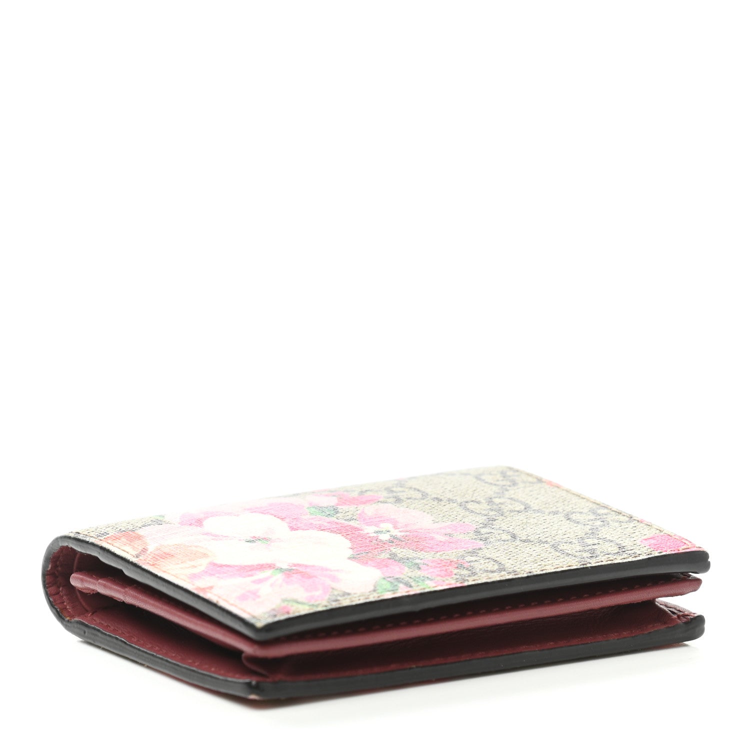 Gucci GG Supreme Monogram Blooms Card Case Beige Multicolor Dry Rose 4 of 7