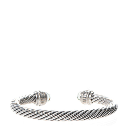 David Yurman Sterling Silver Diamond Prasiolite 7mm Cable Classics Bracelet 3 of 6