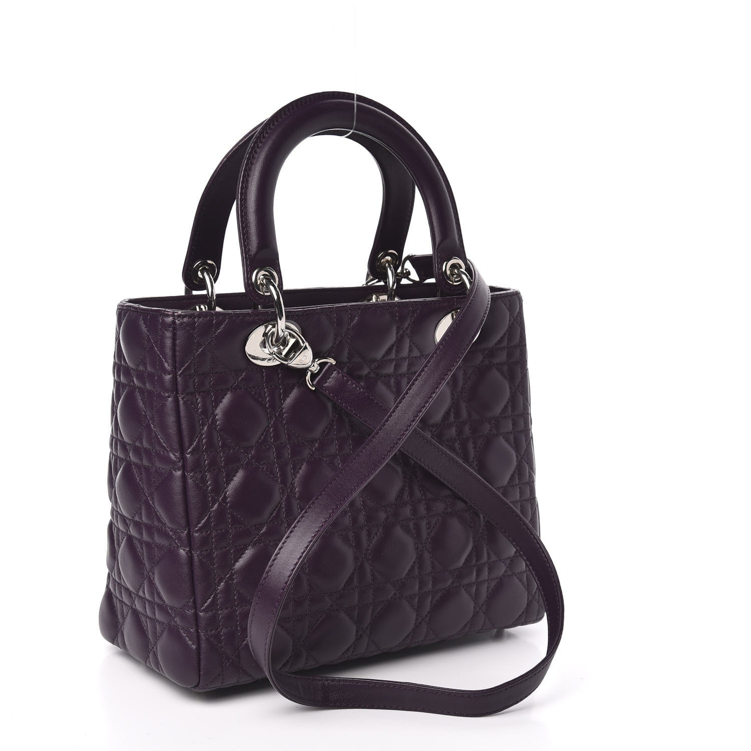 Christian Dior Lambskin Cannage Medium Lady Dior Purple 3 of 10