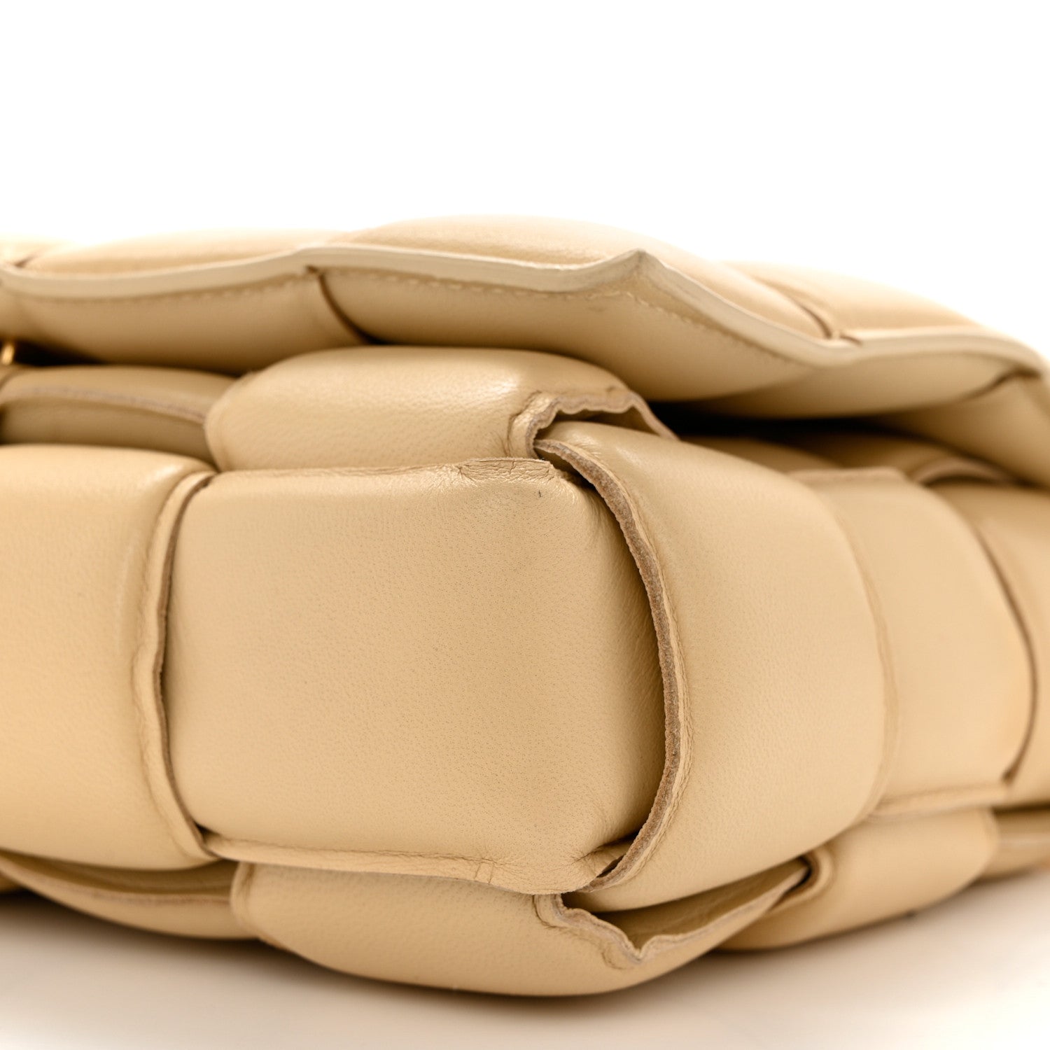Bottega Veneta Lambskin Maxi Intreccio Padded Chain Cassette Crossbody Bag Porridge 10 of 12