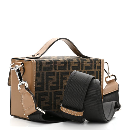 Fendi Recycled Fabric Jacquard Vitello King FF 1974 Baguette Soft Trunk Tobacco Moro Sand 3 of 10