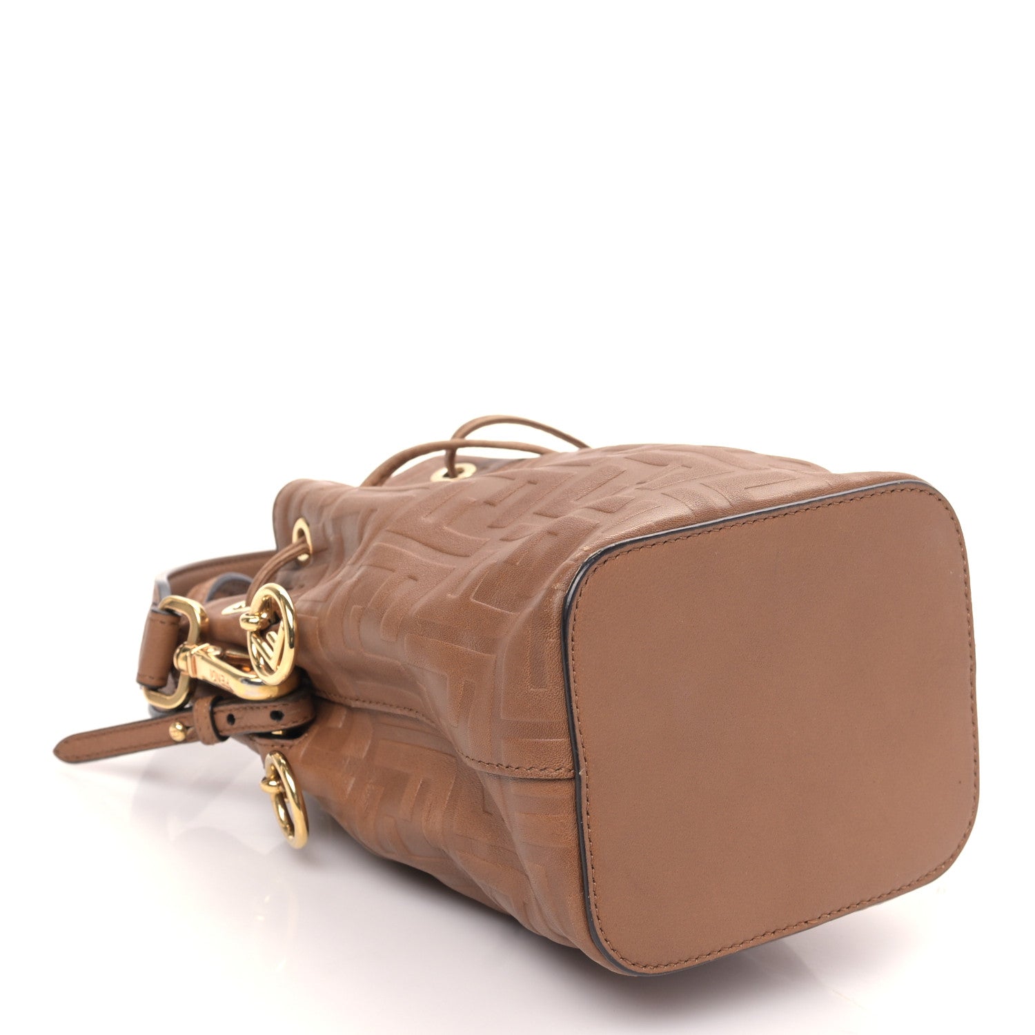 Fendi Vitello Liberty F is Fendi FF 1974 Embossed Mini Mon Tresor Bucket Bag Caramello 4 of 9